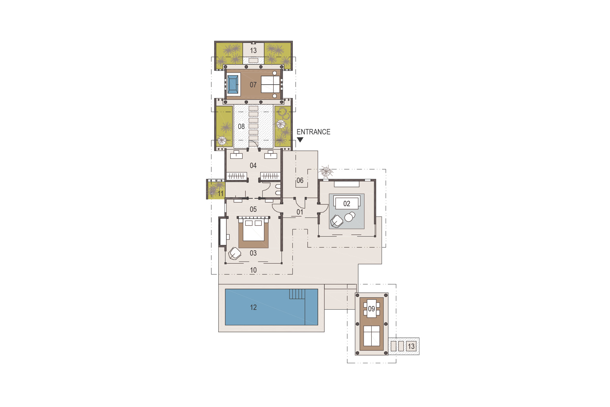 Velaa Private Island – Deluxe Beach Pool Villa – Floor Plan Velaa Private Island - Deluxe Beach Pool Villa - Floor Plan