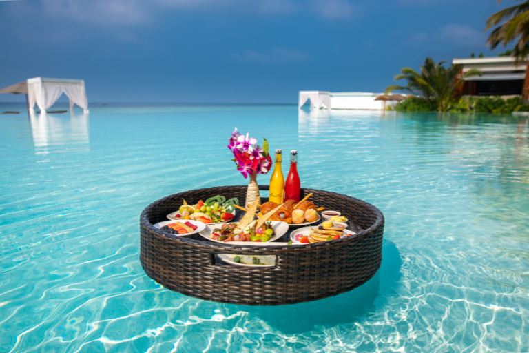 Amilla Maldives Floating Breakfast