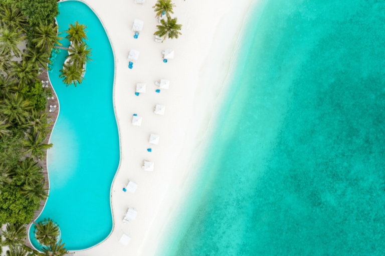 Amilla Maldives pool aerial