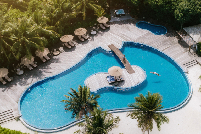 Hideaway Beach Resort & Spa Pool aerial