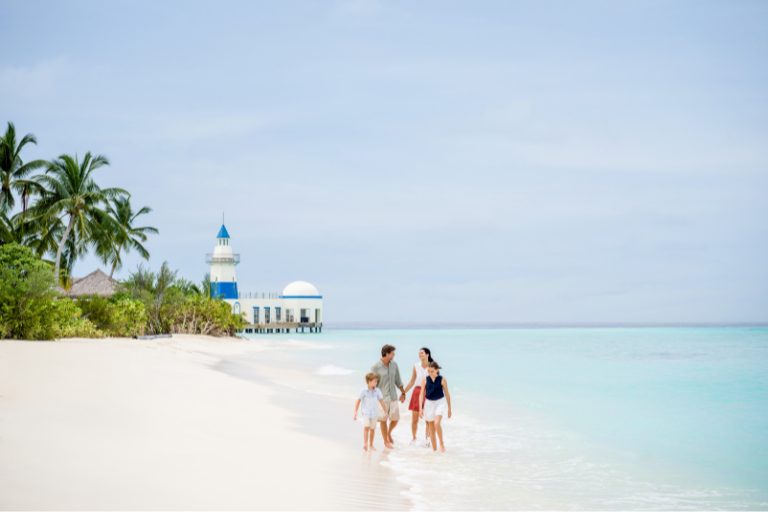 InterContinental Maldives Maamunagau Resort Family on Beach