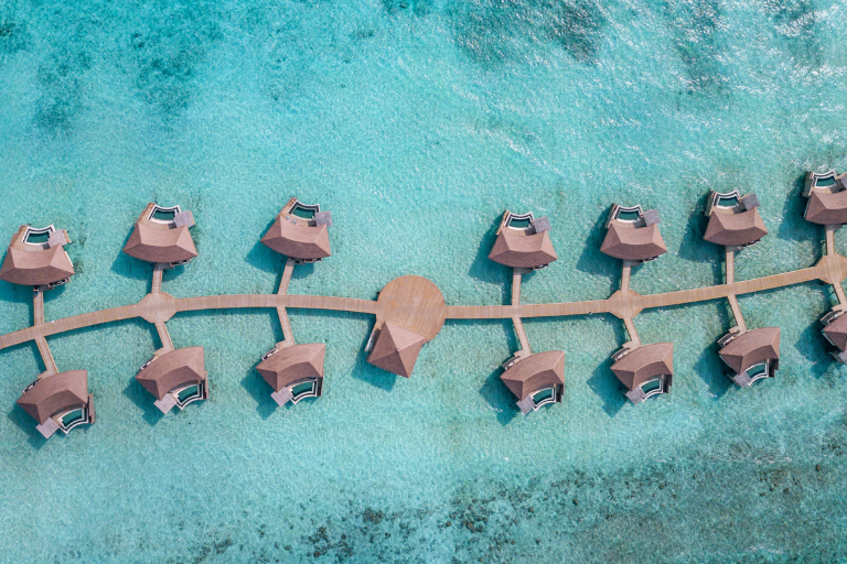 InterContinental Maldives Maamunagau Resort Overwater Villas aerial