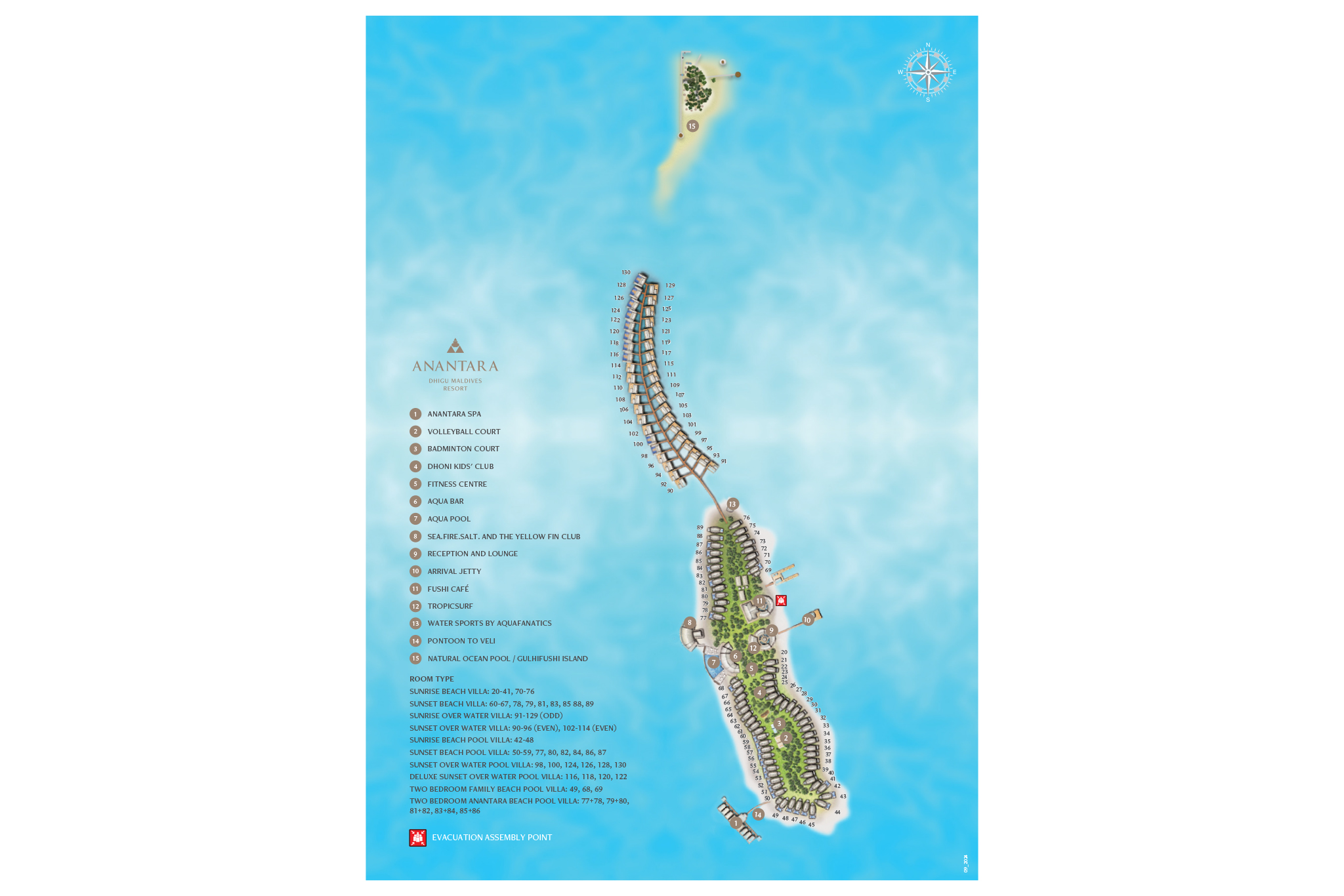 Anantara Dhigu Maldives Resort Map