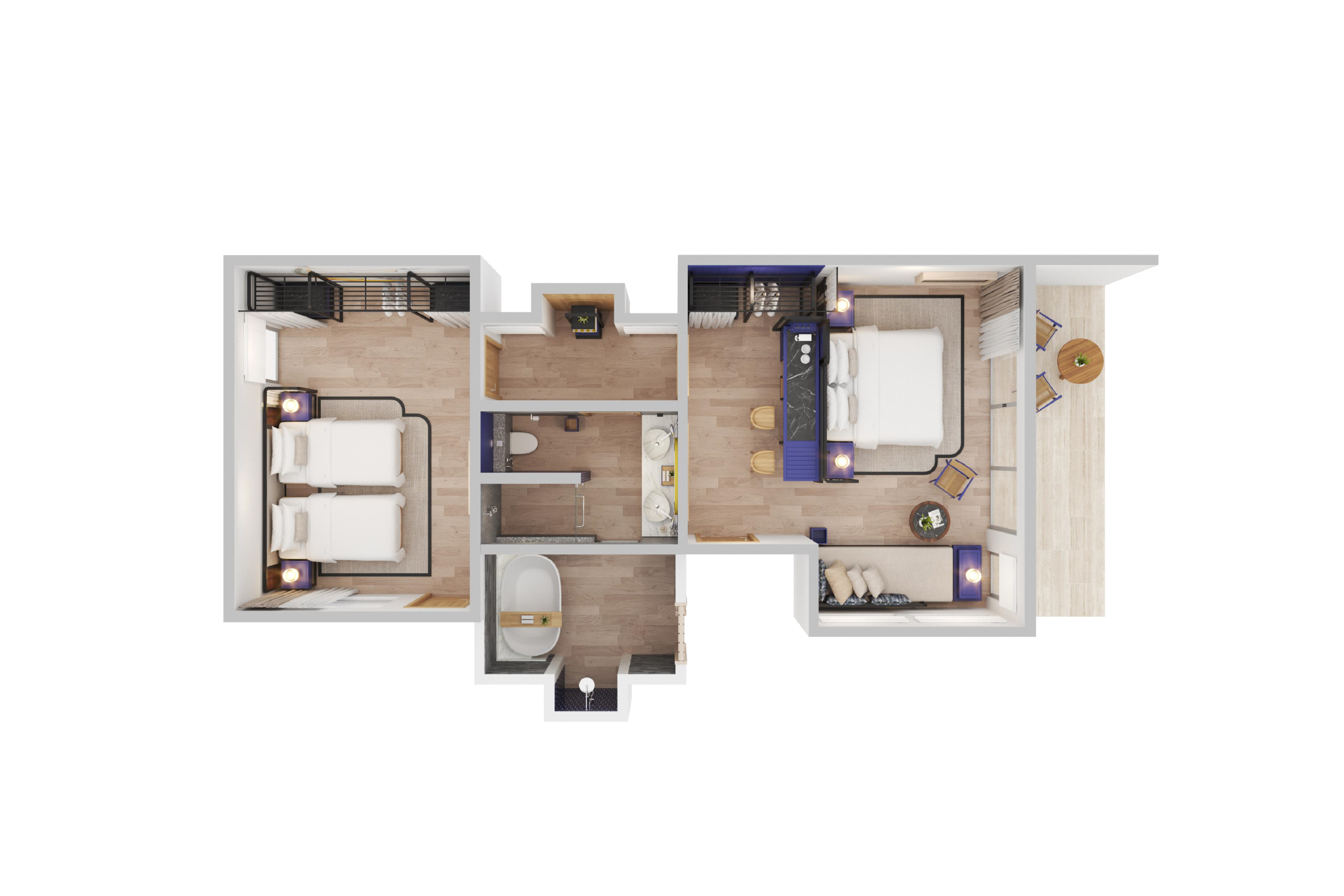 Avani + Fares Two Bedroom Beach Villa Floor Plan