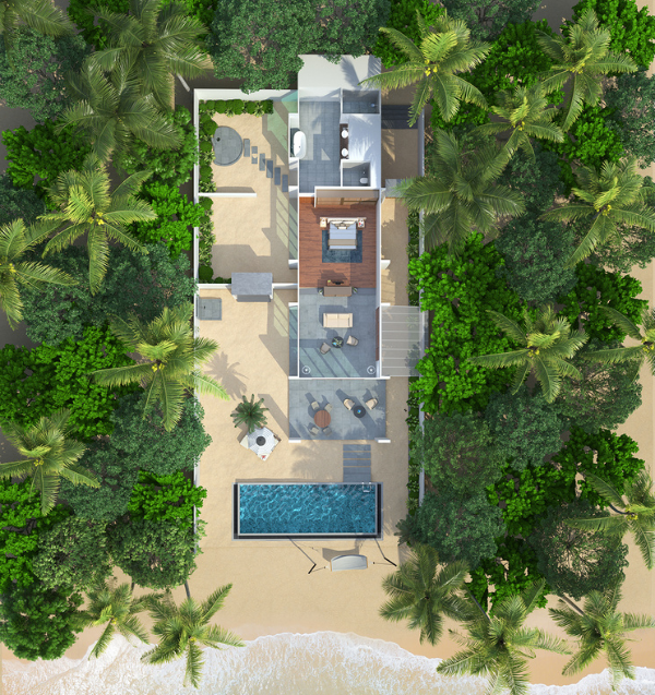 Amilla Maldives Beach Pool Villa Floor Plan
