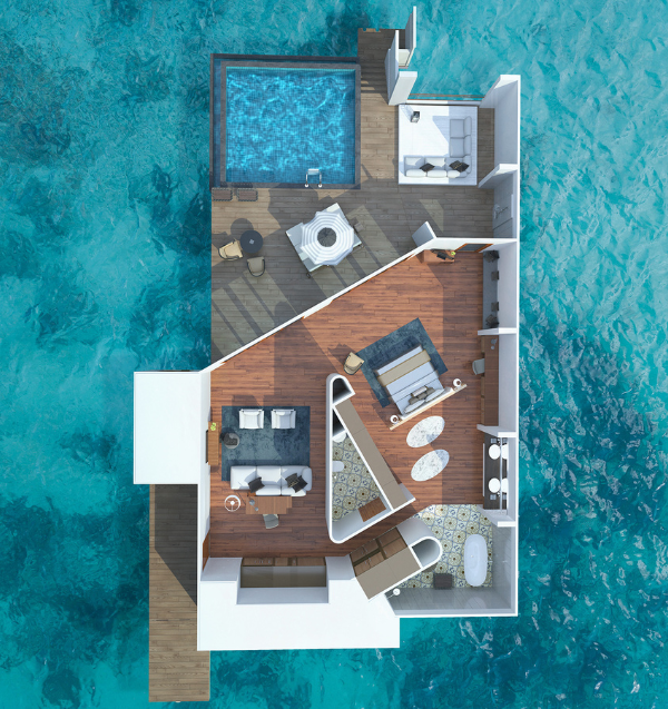 Amilla Maldives Reef Water Pool Villas Floor Plan