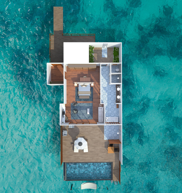 Amilla Maldives Sunset Water Pool Villas Floor Plan