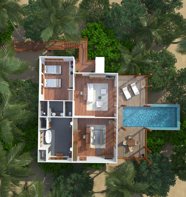 Amilla Maldives Treetop Pool Villa Floor Plan