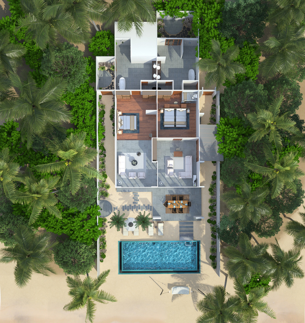 Amilla Maldives Two Bedroom Beach Pool Villa Floor Plan