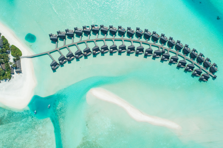 Anantara Dhigu Maldives Overwater Villas aerial