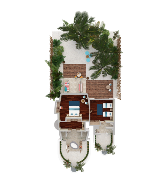 Anantara Dhigu Maldives Two Bedroom Family Beach Pool Villas Floor Plan