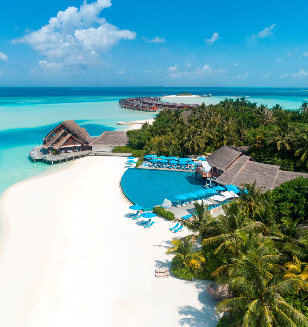 Anantara Dhigu Maldives pool aerial