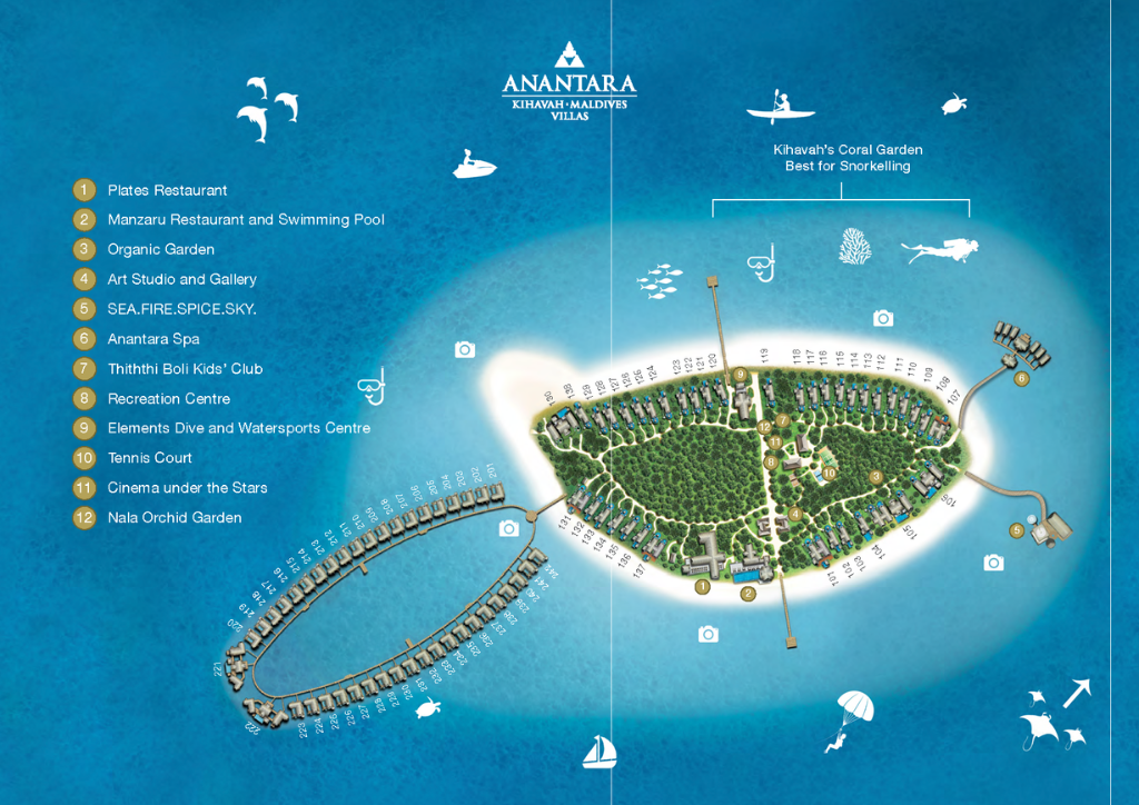 Anantara Kihavah Maldives Resort Map