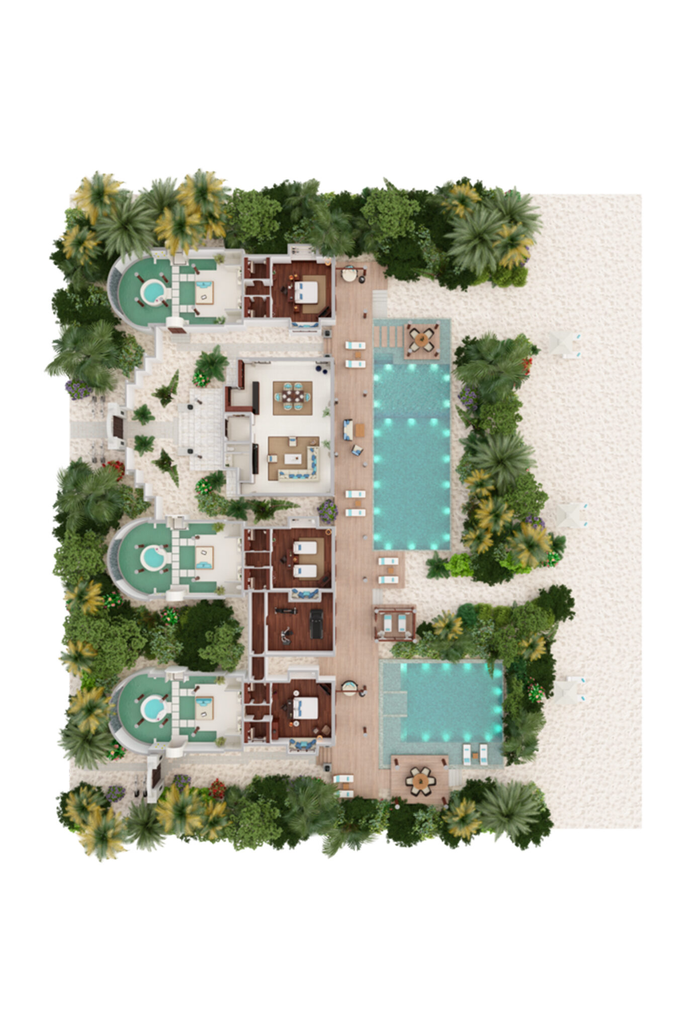 Anantara Kihavah Maldives Three Bedroom Beach Pool Residence Floor Plan
