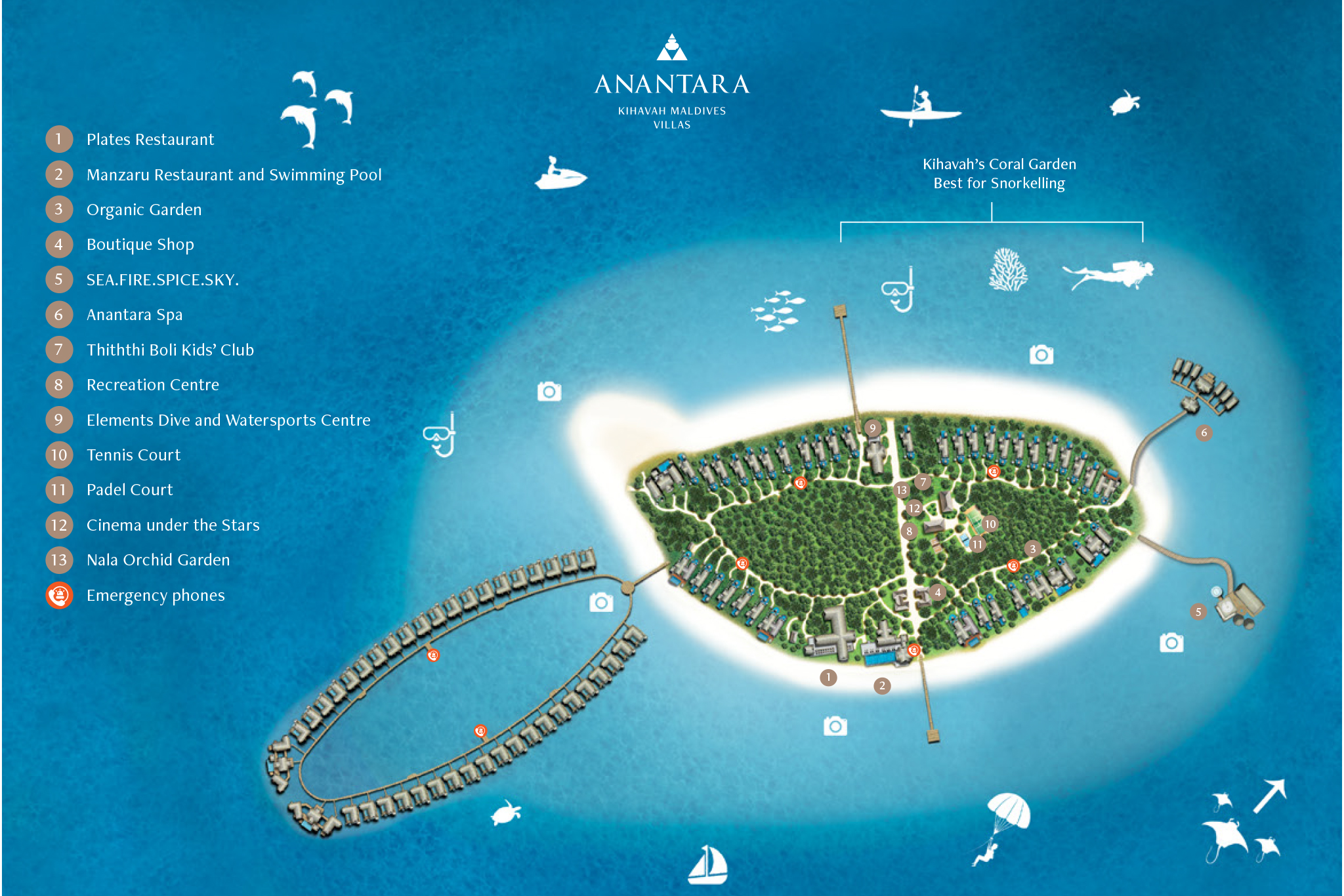 Anantara Kihavah Maldives Resort Map