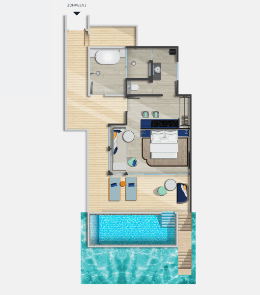 Avani + Fares Overwater Pool Villa Floorplan