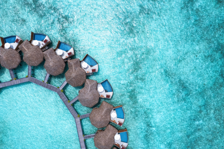 Baros Maldives Water Villas aerial