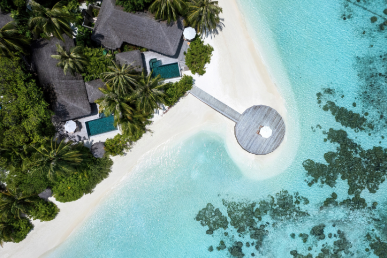 Baros Maldives Beach Villas aerial