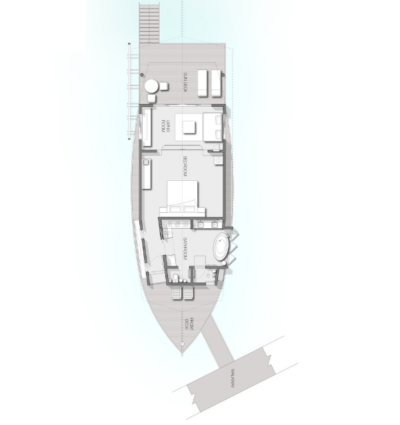 COMO Cocoa Island Dhoni Water Villa Floor Plan