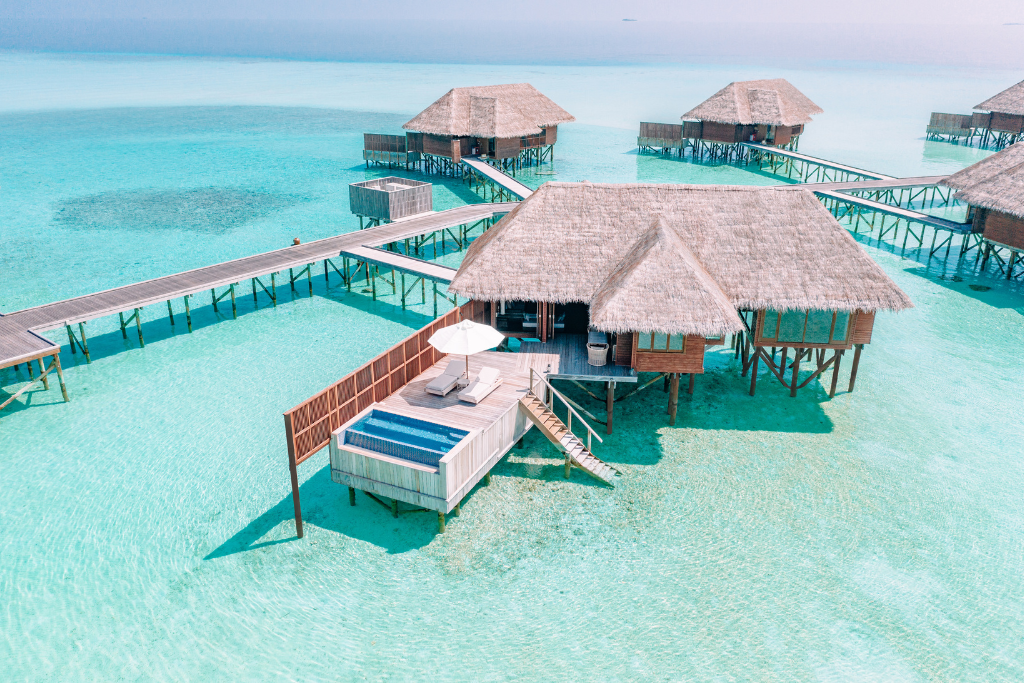 Conrad Maldives Rangali Island Grand Water Villa with Pool Aerial