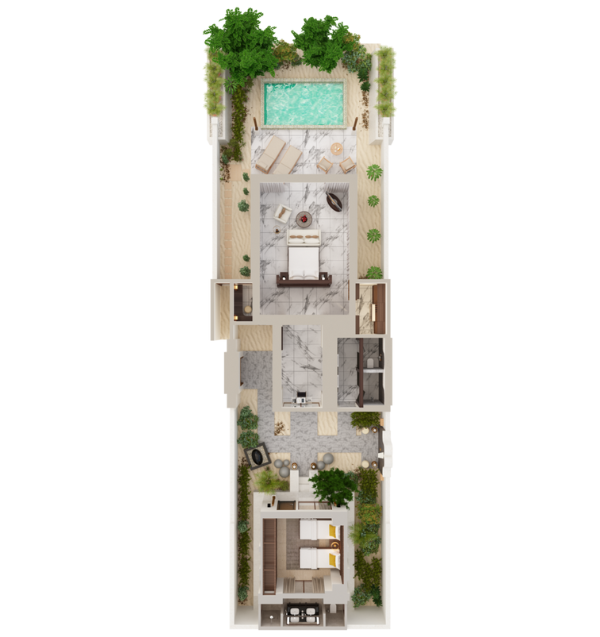 Conrad Maldives Two Bedroom Deluxe Beach Villa Floor Plan