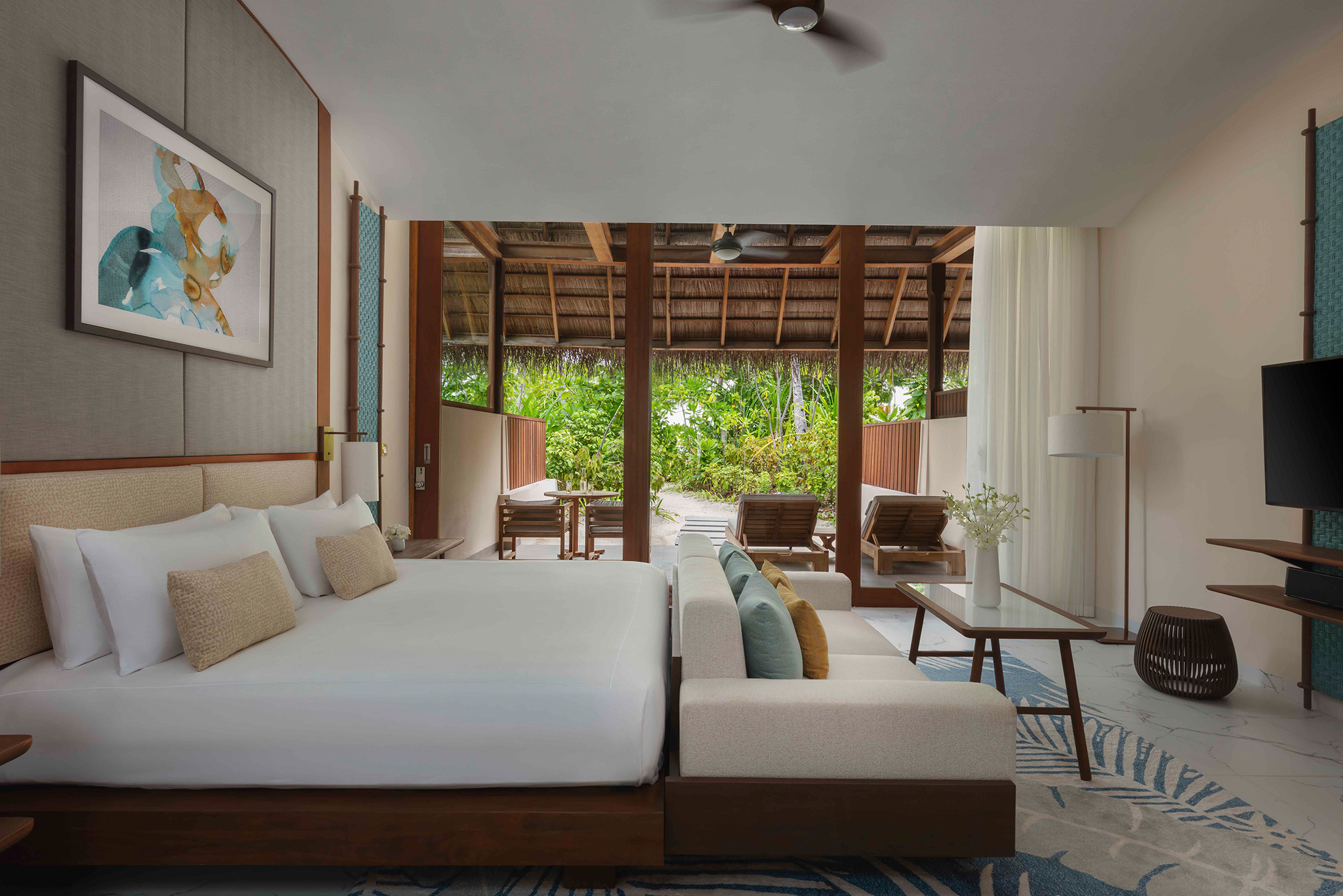 Conrad Maldives Rangali Island Beach Villa Bedroom 