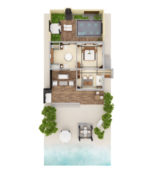 Deluxe Beach Villa Floor Plan JA Manafaru