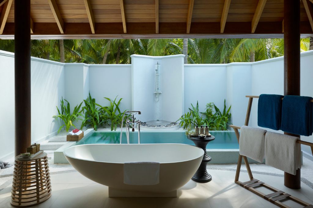 Dusit Thani Maldives Beach Villa With Pool Bathroom