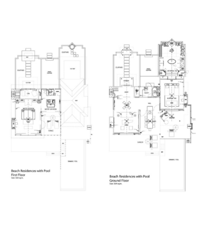 Dusit Thani Maldives Two Bedroom Beach Residence with pool Floor Plan