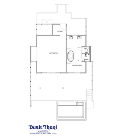 Dusit Thani Maldives Water Villa with Pool Floor Plan