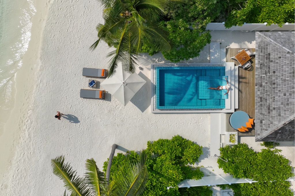 Emerald Faarufushi Resort & Spa Beach Villa with Pool aerial