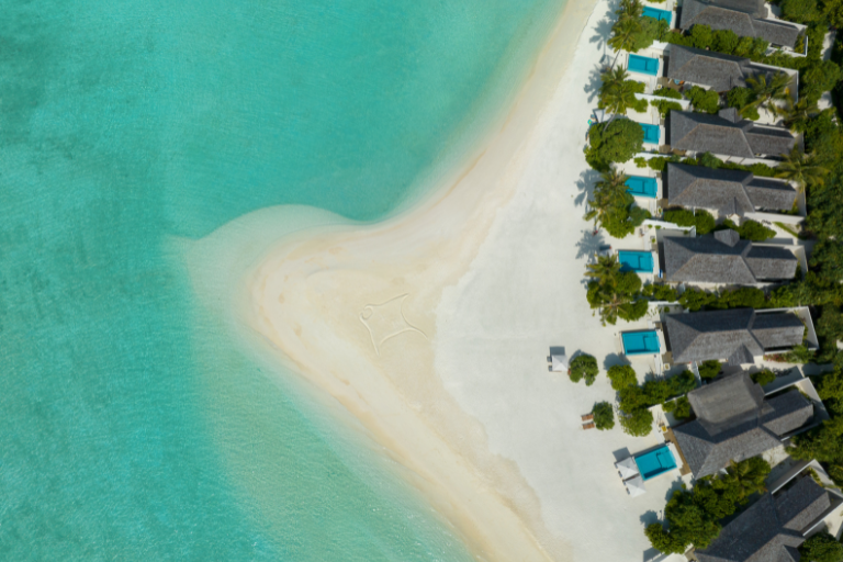 Emerald Faarufushi Resort & Spa Beach Villas aerial