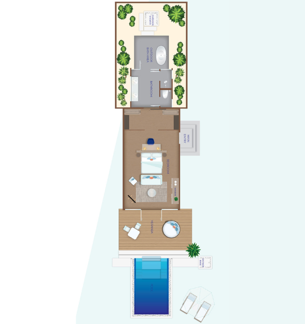 Emerald Faarufushi Resort & Spa Beach Villas with Pool Floor Plan