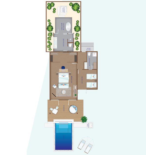 Emerald Faarufushi Resort & Spa Family Beach Villas with Pool Floor Plan