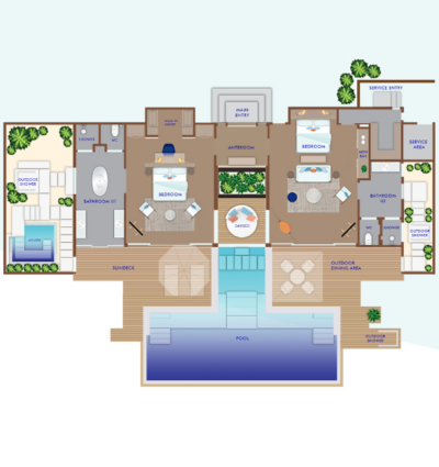 Emerald Faarufushi Resort & Spa Presidential Beach Villa Floor Plan