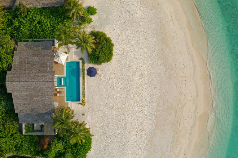 Emerald Faarufushi Resort & Spa Presidential Beach Villa aerial view