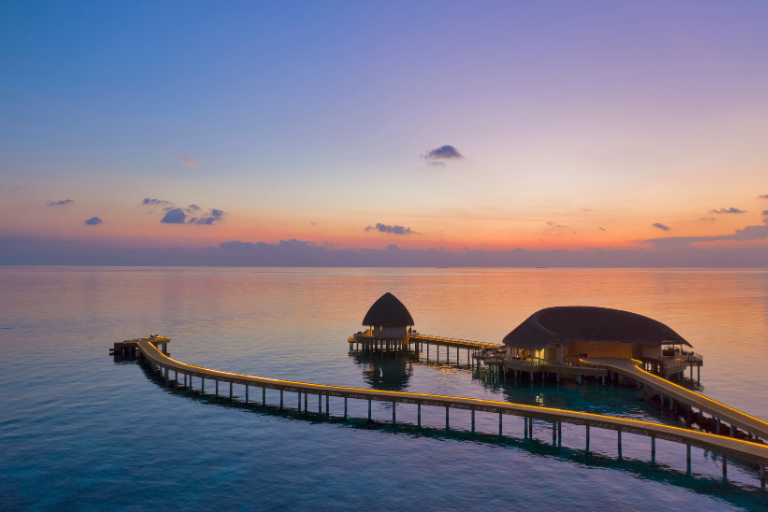 Emerald Faarufushi Resort & Spa Sunset aerial