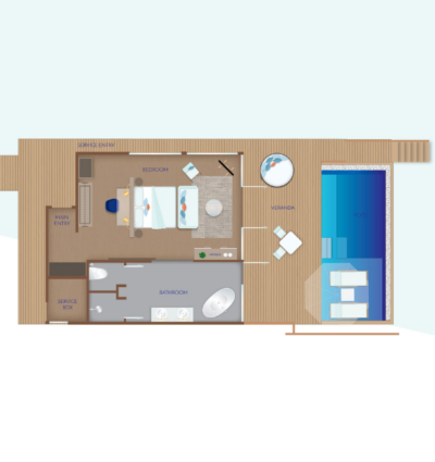 Emerald Faarufushi Resort & Spa Water Villa with Pool Floor Plan