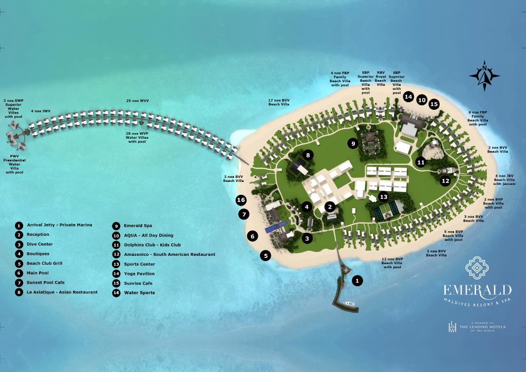 Emerald Maldives Resort & Spa map