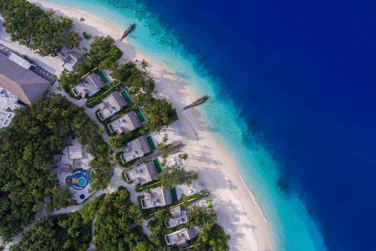 Emerald Maldives Resort & Spa villas aerial