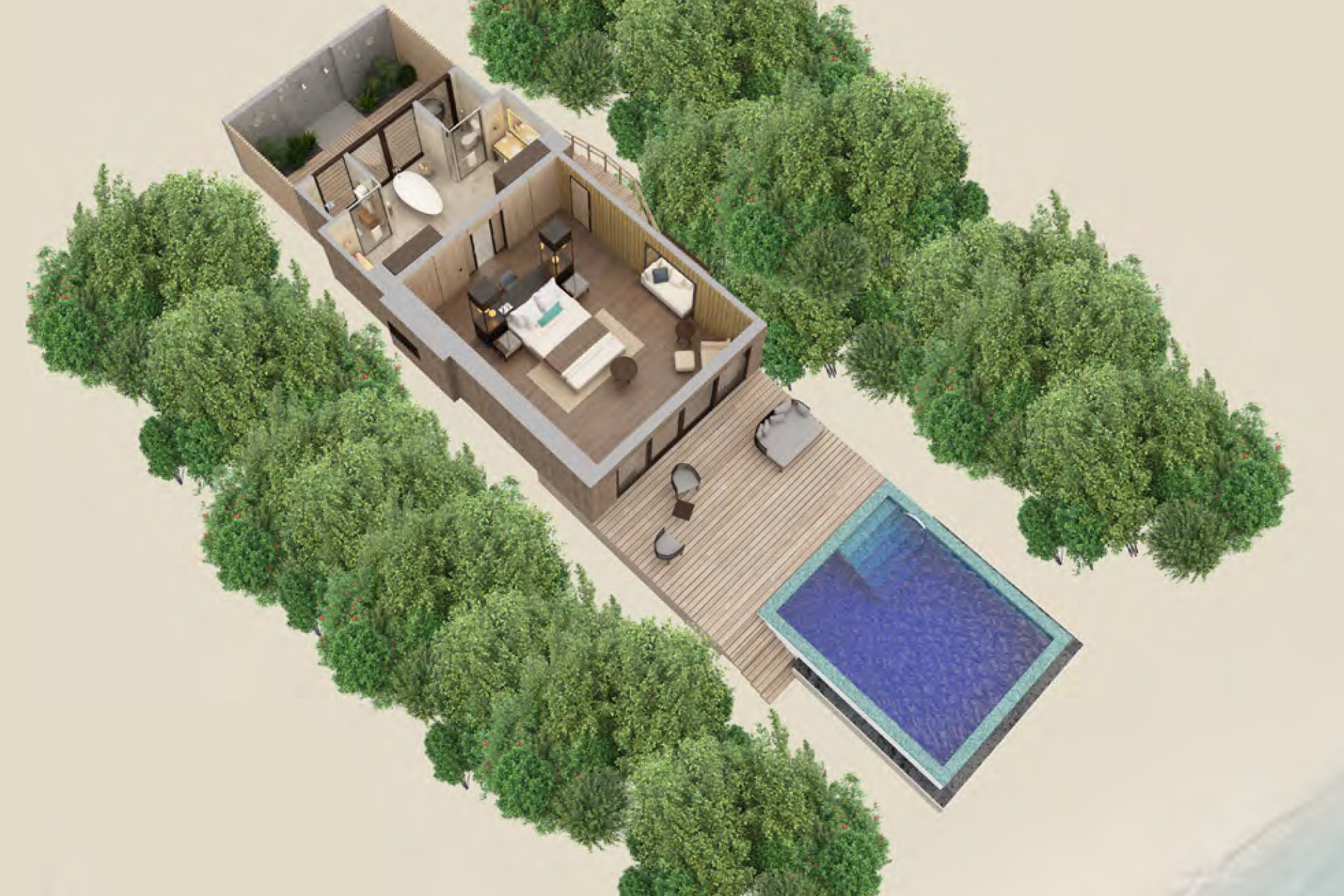 St Regis Maldives - Beach Villa with Pool - Floor Plan