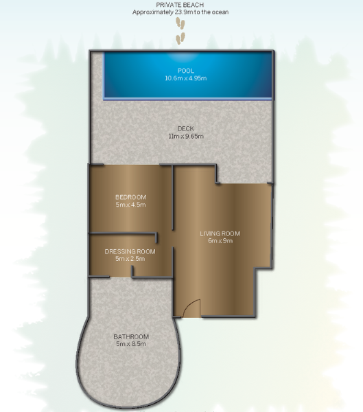 Hideaway Beach Resort & Spa Deluxe Beach Residence with Lap Pool Floor Plan