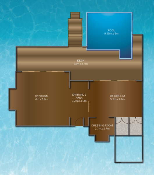 Hideaway Beach Resort & Spa Deluxe Water Villa with Pool Floor Plan