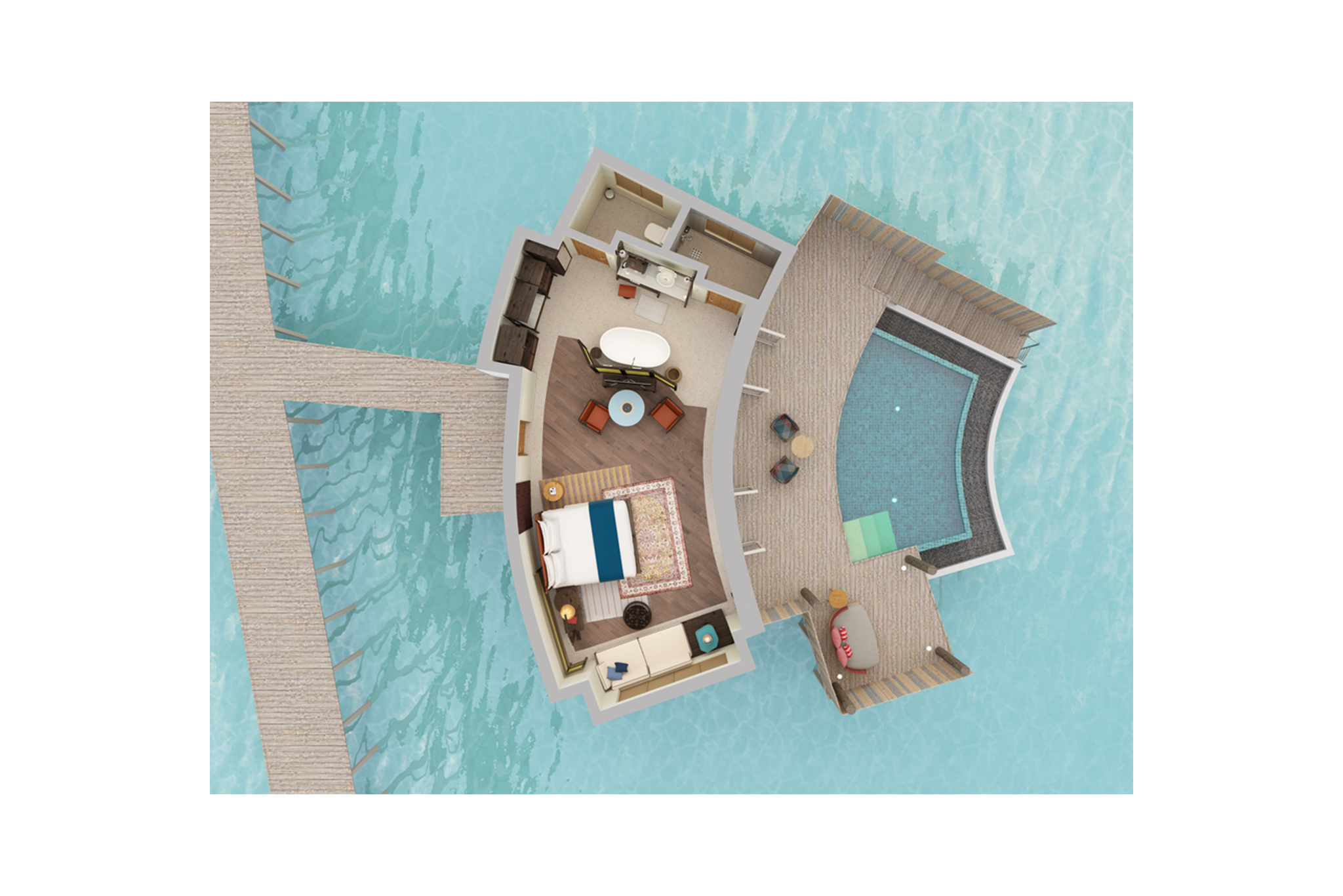 InterContinental Maldives - Sunset Overwater Pool Villa Floor Plan