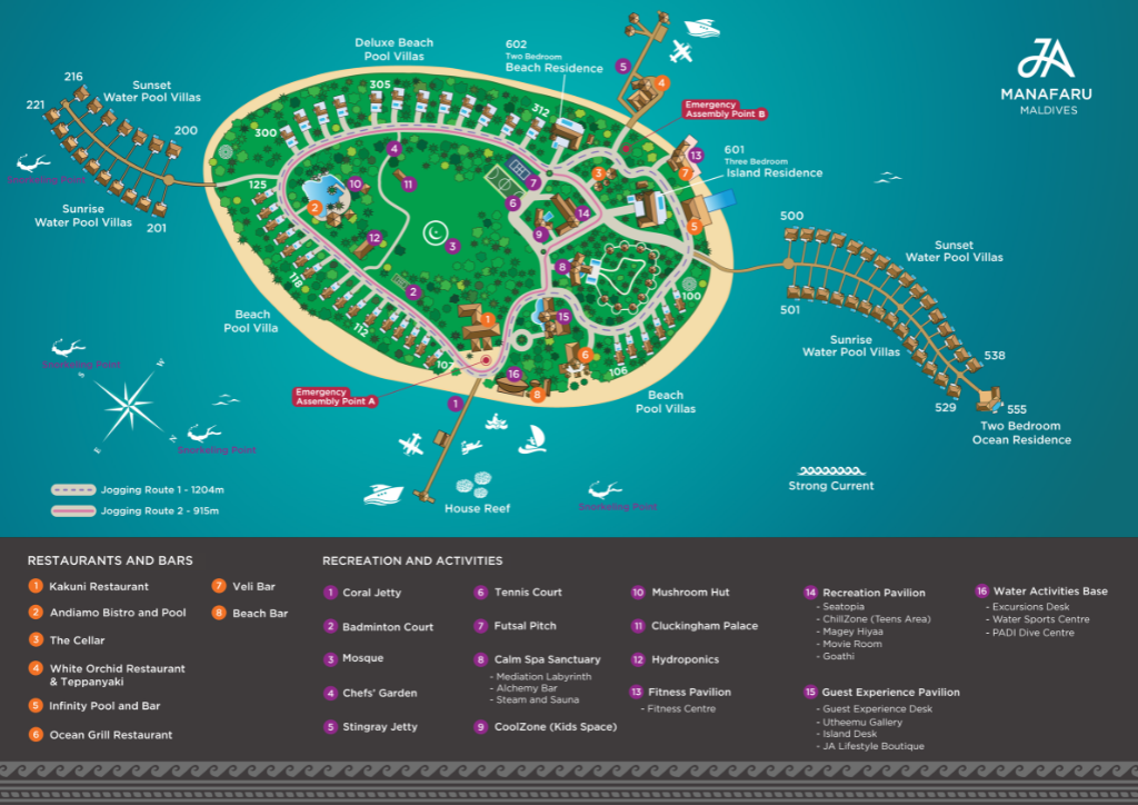 JA Manafaru Maldives Resort Map