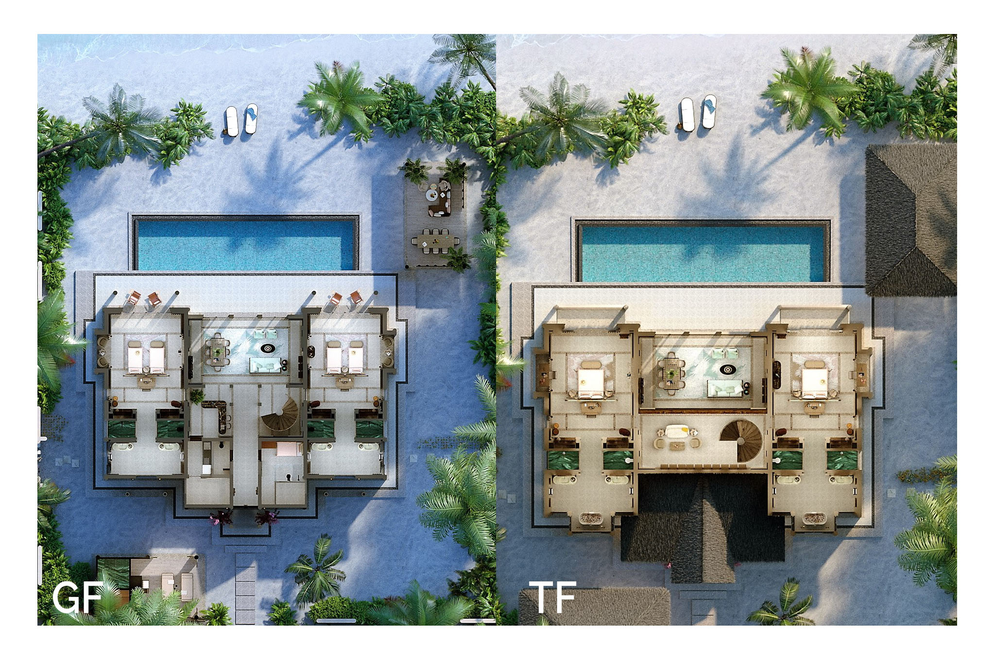 JOALI Maldives – Four Bedrooms Beach Residence – Floor Plan JOALI Maldives - Four Bedrooms Beach Residence - Floor Plan