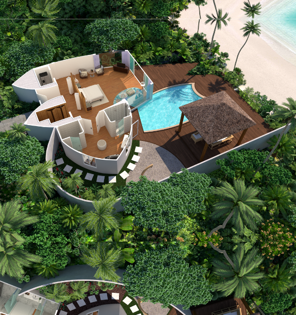 JW Marriott Maldives Resort & Spa Beach Pool Villa Floor Plan