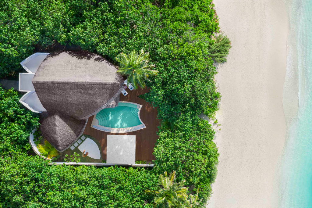 JW Marriott Maldives Resort & Spa Beach Pool Villa aerial