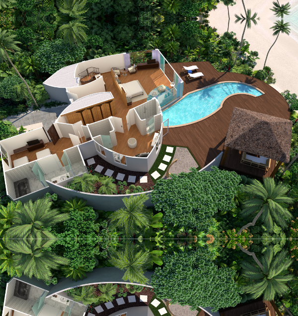 JW Marriott Maldives Resort & Spa Duplex Beach Pool Villa Floor Plan