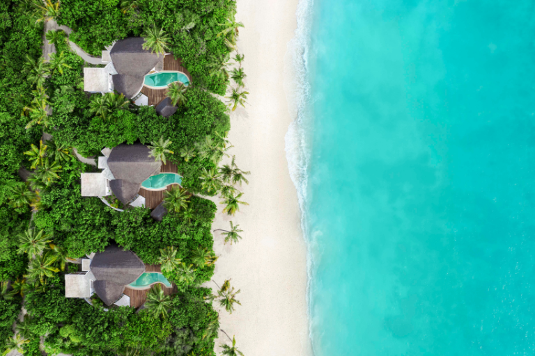 JW Marriott Maldives Resort & Spa Duplex Beach Pool Villas aerial